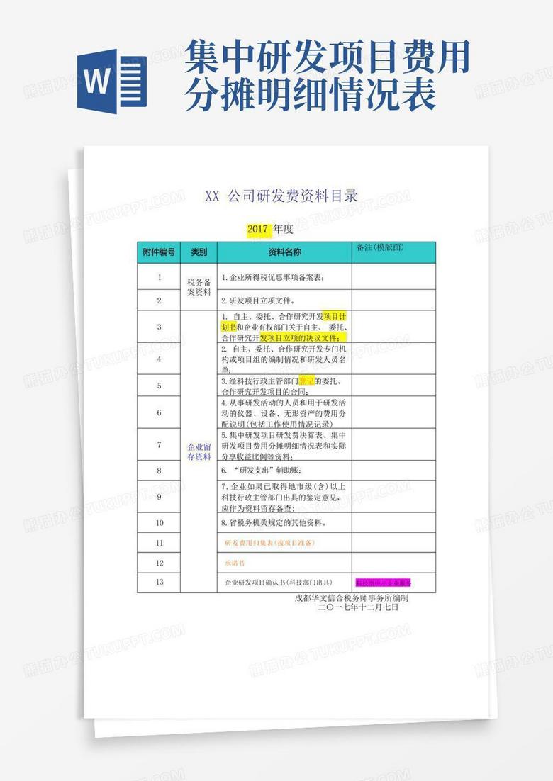 企业备案所需资料清单