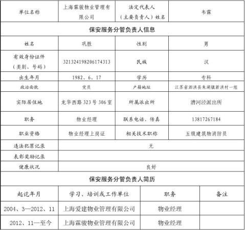 珠海市用人单位备案登记表模板