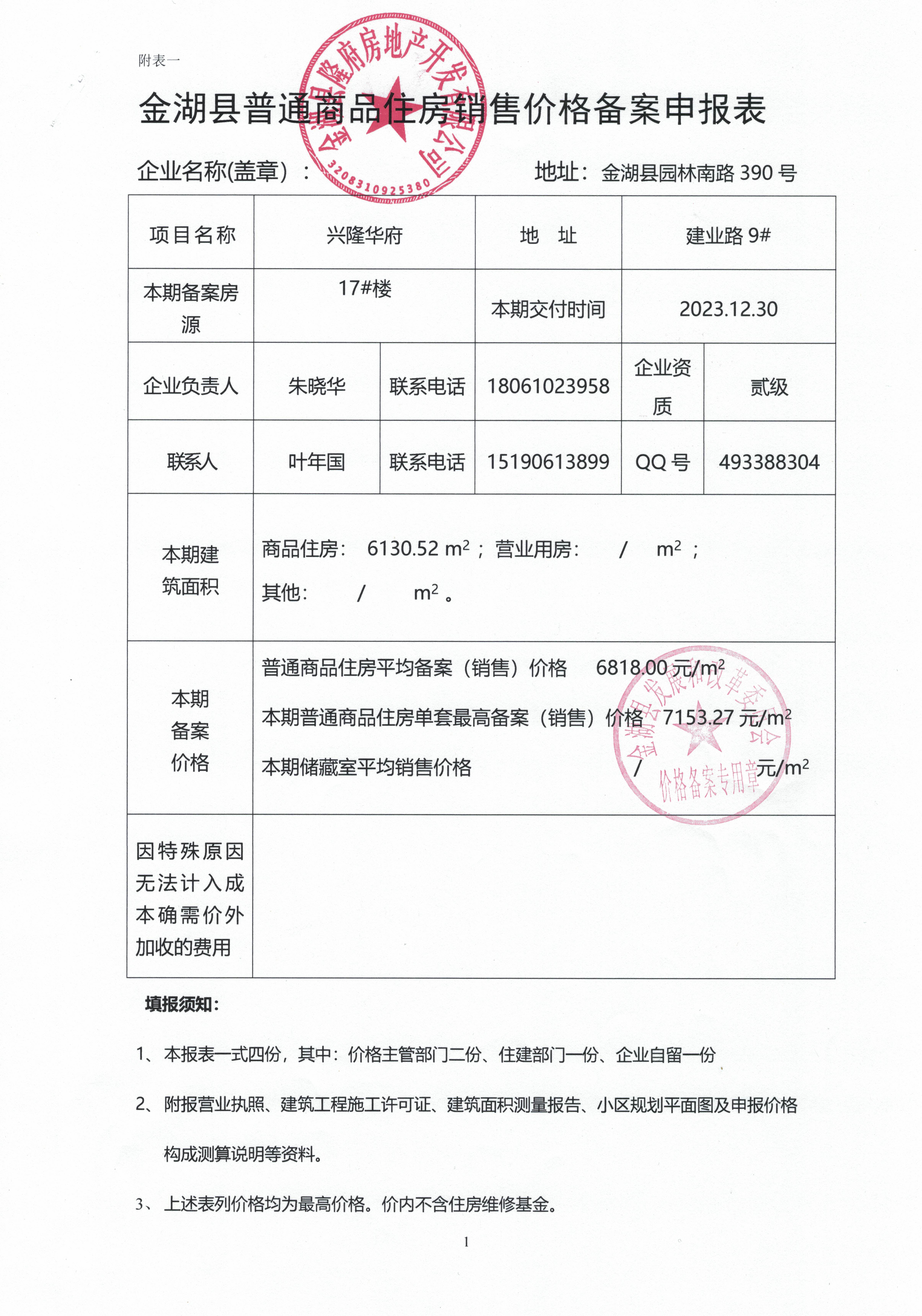 行唐县盛景新城备案价