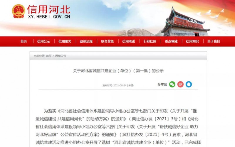 河北诚信网备案规定