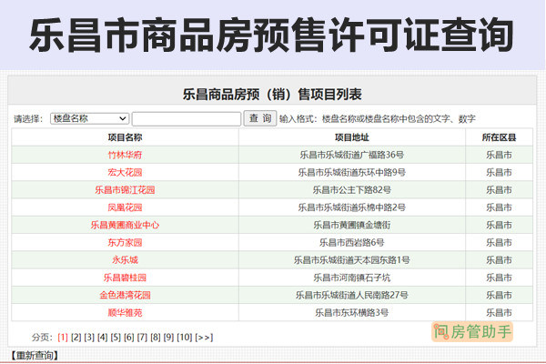 乐昌市房地产备案查询