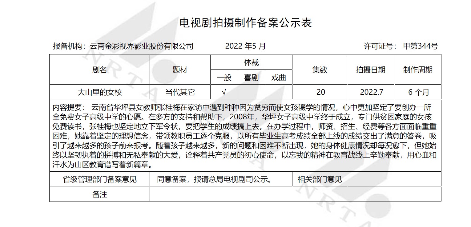 电视剧制作备案公示