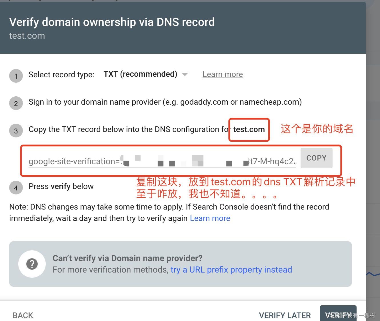 怎么给域名设置txt记录