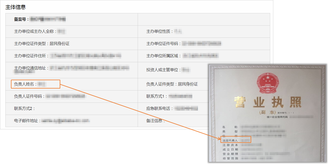 备案变更主体手机号