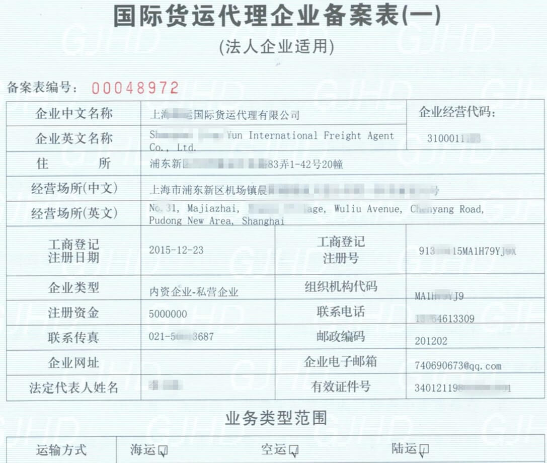 货运代理货运配载备案申请表