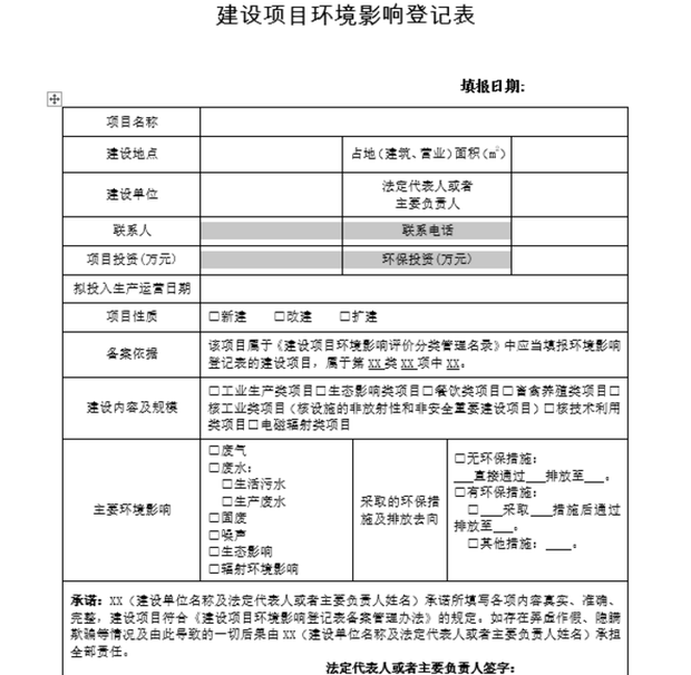 环评备案环保投资应该写多少