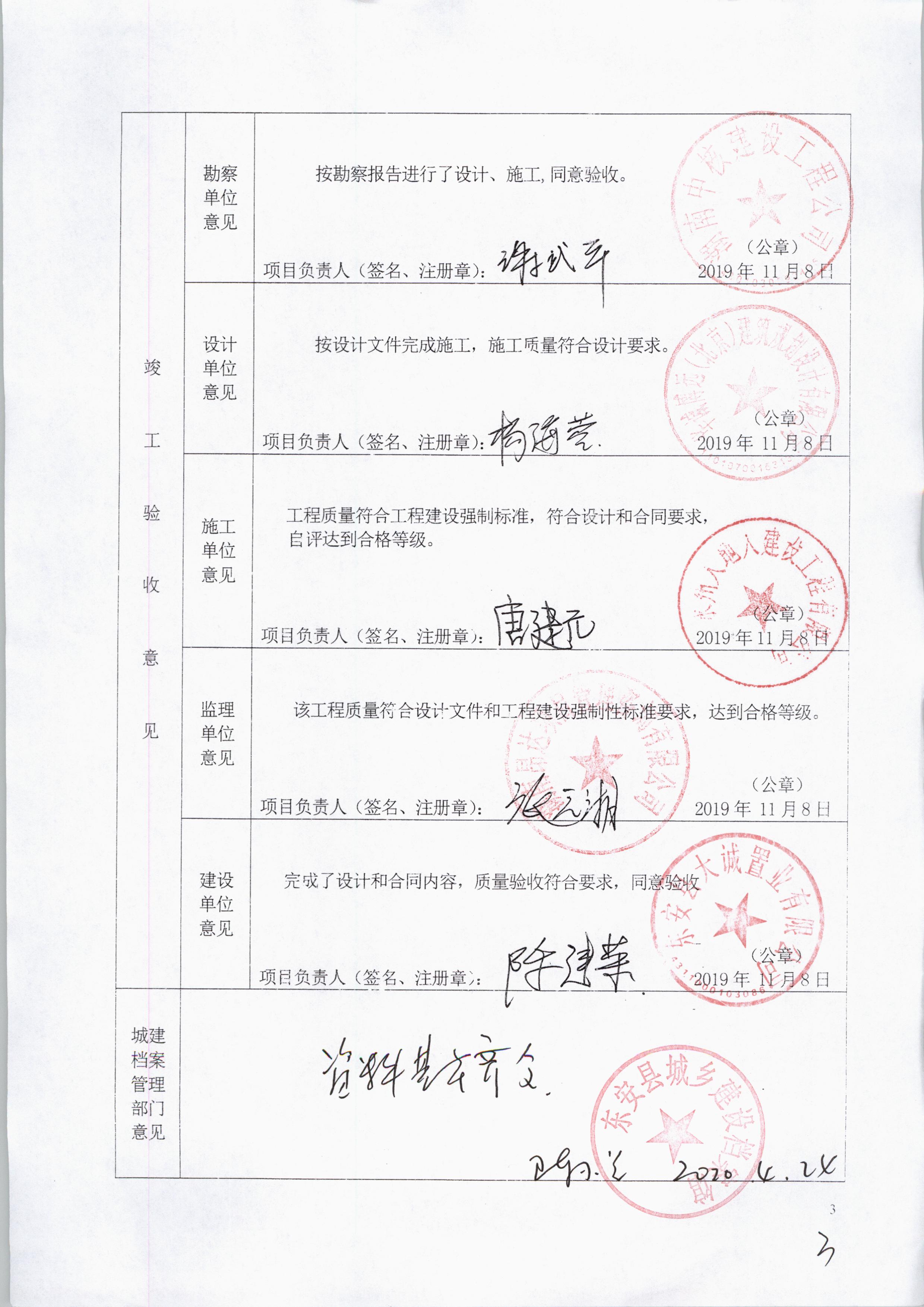长沙市绿色建筑竣工验收备案表